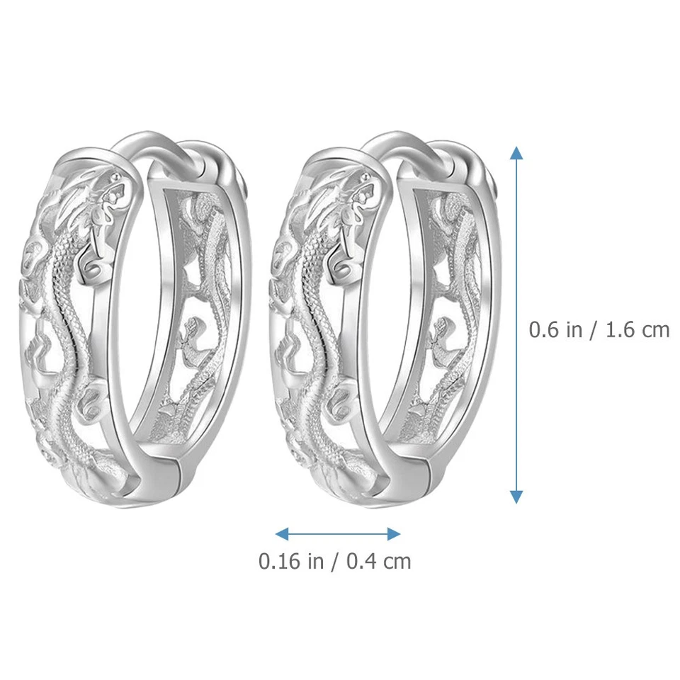 Boucle D'oreille Anneaux D'oreille Homme Boucles D'oreilles De Dragon - Photo 3/4