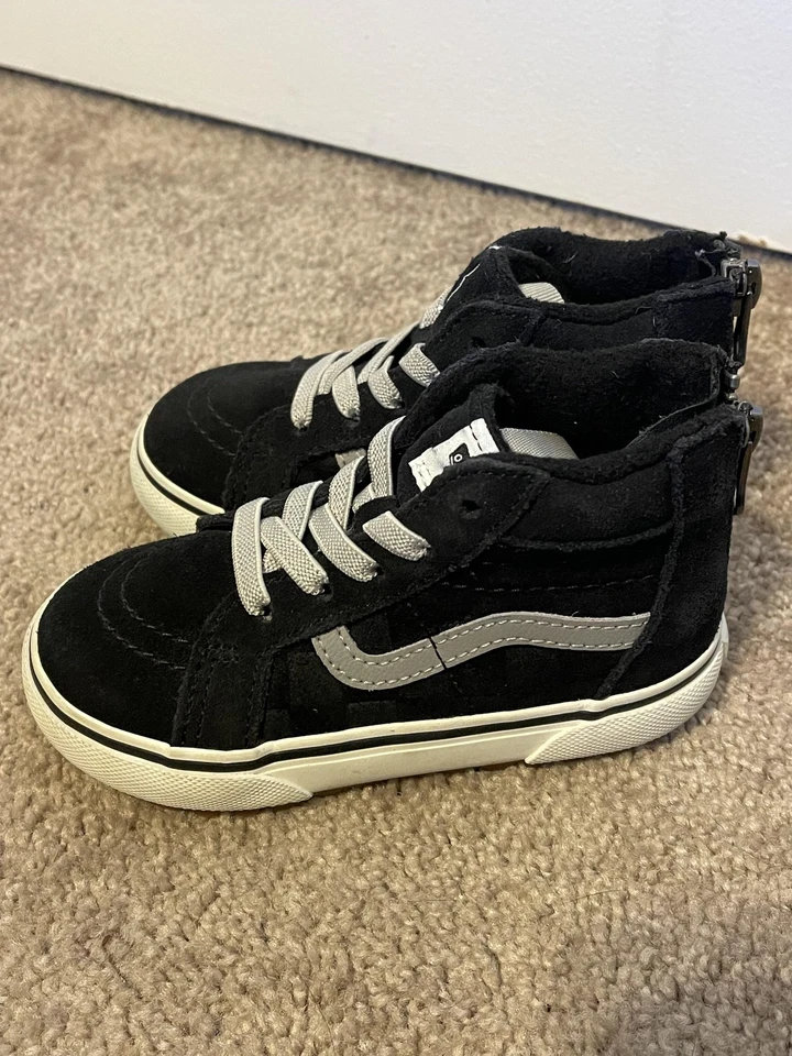 Vans Sk8-Mid Reissue Zip MTE Shoes Toddler Size 7.5 Black Gray Cold Weather - Image 2 of 4