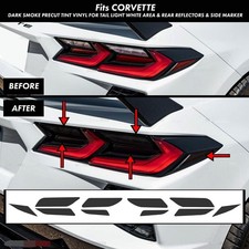 For Chevrolet Corvette 20-26 Smoke Pre Cut Tail Light Rear Overlay Tint Vinyl