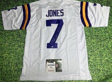BERT JONES AUTOGRAPHED LSU TIGERS JERSEY LOUISIANA STATE RUSTEN RIFLE COLTS AASH