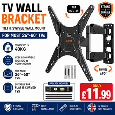 Heavy Duty TV Wall Bracket 26-60 Inch Tilt Swivel VESA 40KG UK