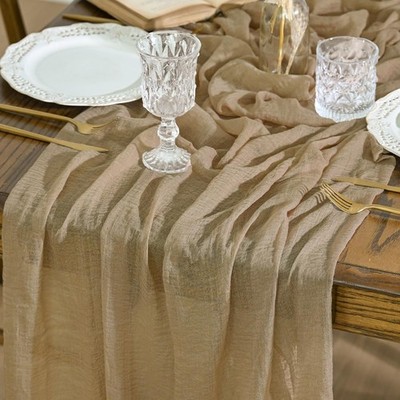 Artoid Mode Boho Käsetuch Gaze Sand Hochzeit Tischläufer 80x300 cm, Waschbar T