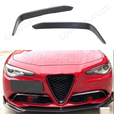 3K Carbon Fiber Front Spoiler Wind Knife Trim For Alfa Romeo Giulia 2017-2026