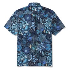 Men's Hawaiian Shirt Cotton Short Sleeve Aloha Beach