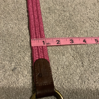 LP by Linea Pelle Women Belt M Pink Jute Woven Brown Leather 