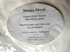 NEW Baby Moses Basket SHEET Organic Cotton Flannel Made in USA Cream Color