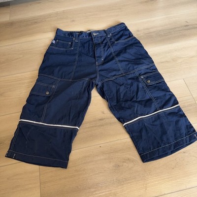 Kik Wear Technologies Skater Streetwear Jorts Unisex Blue Size 38 Nylon