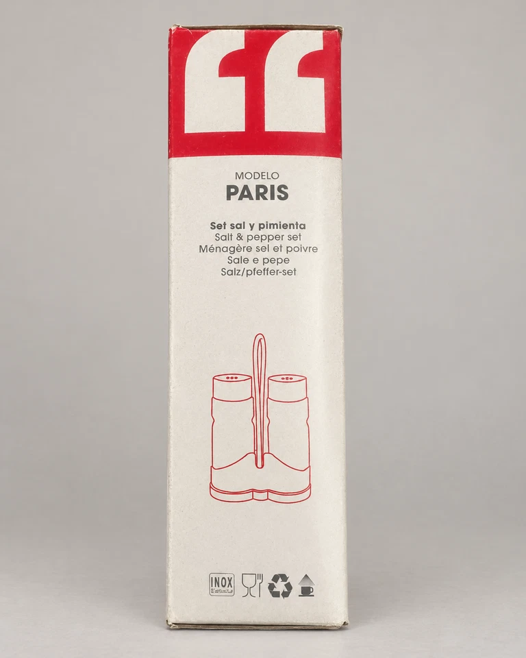 Set salero y pimentero Comas Paris acero inoxidable cristal - Imagen 2 de 3