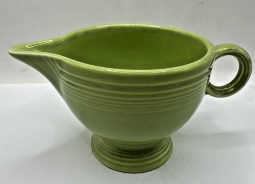 Fiesta Green Creamer Homer Laughlin Original Fiestaware O Ring Vintage