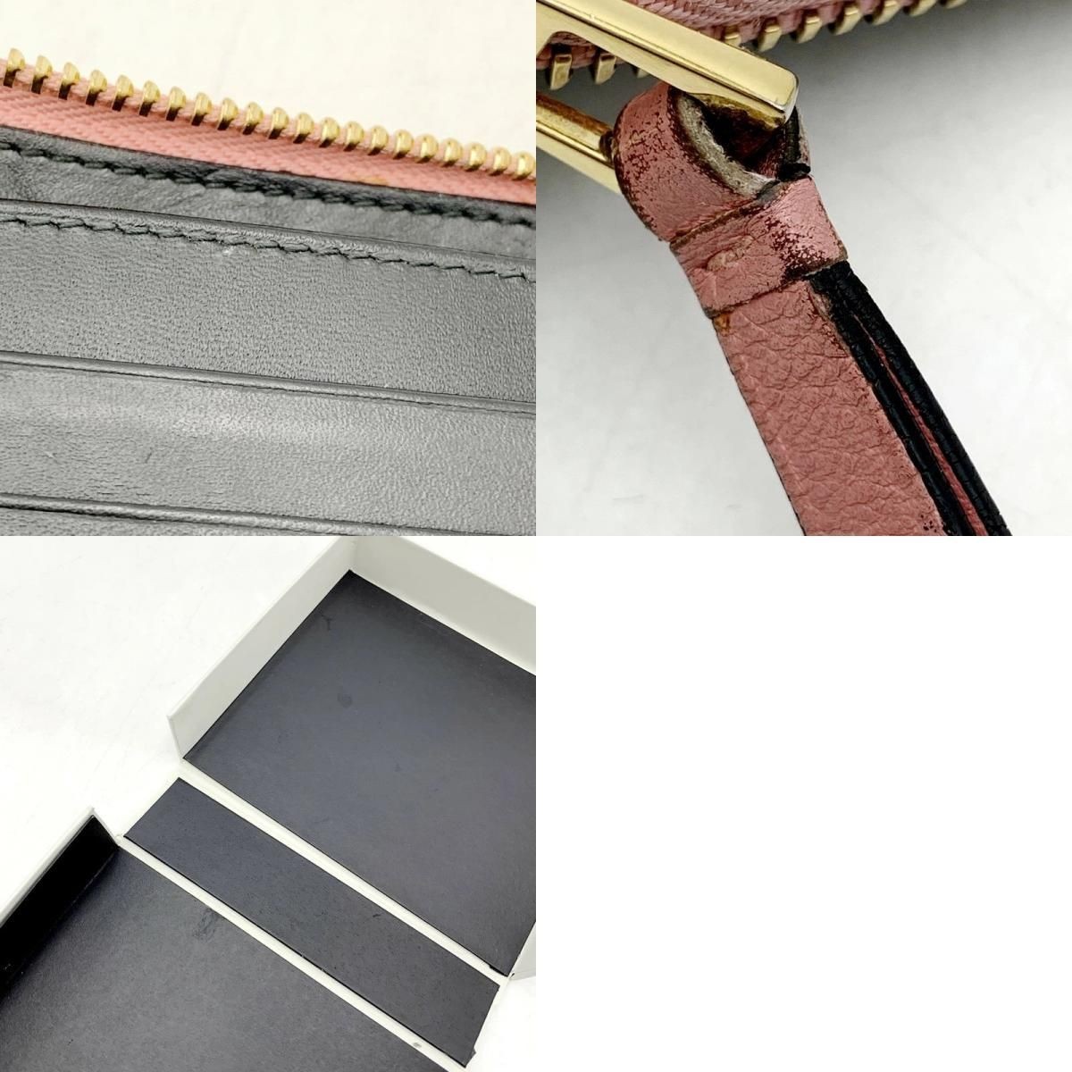 小物 Loewe Anagram PinkCoinCase Gold Hardware LOEWE Anagram Puzzle Zip Wallet Pink w/box From Japan Women