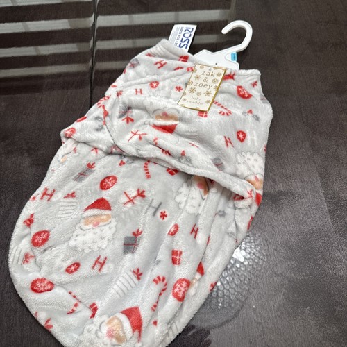 Nuova con etichette Zak & Zoey Natale Babbo Natale Fascia Coperta Neonato Bimbo 0-9 Mesi 🎄❄ - Foto 2 di 6