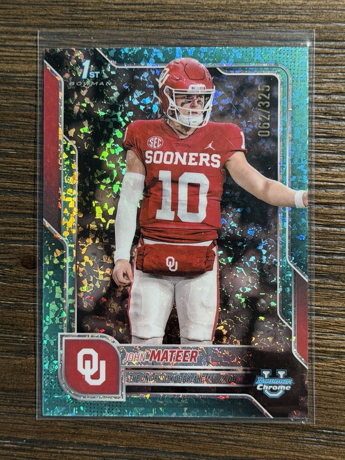 2025 Bowman U Chrome JOHN MATEER 1st Aqua Mini-Diamond /325 - Oklahoma