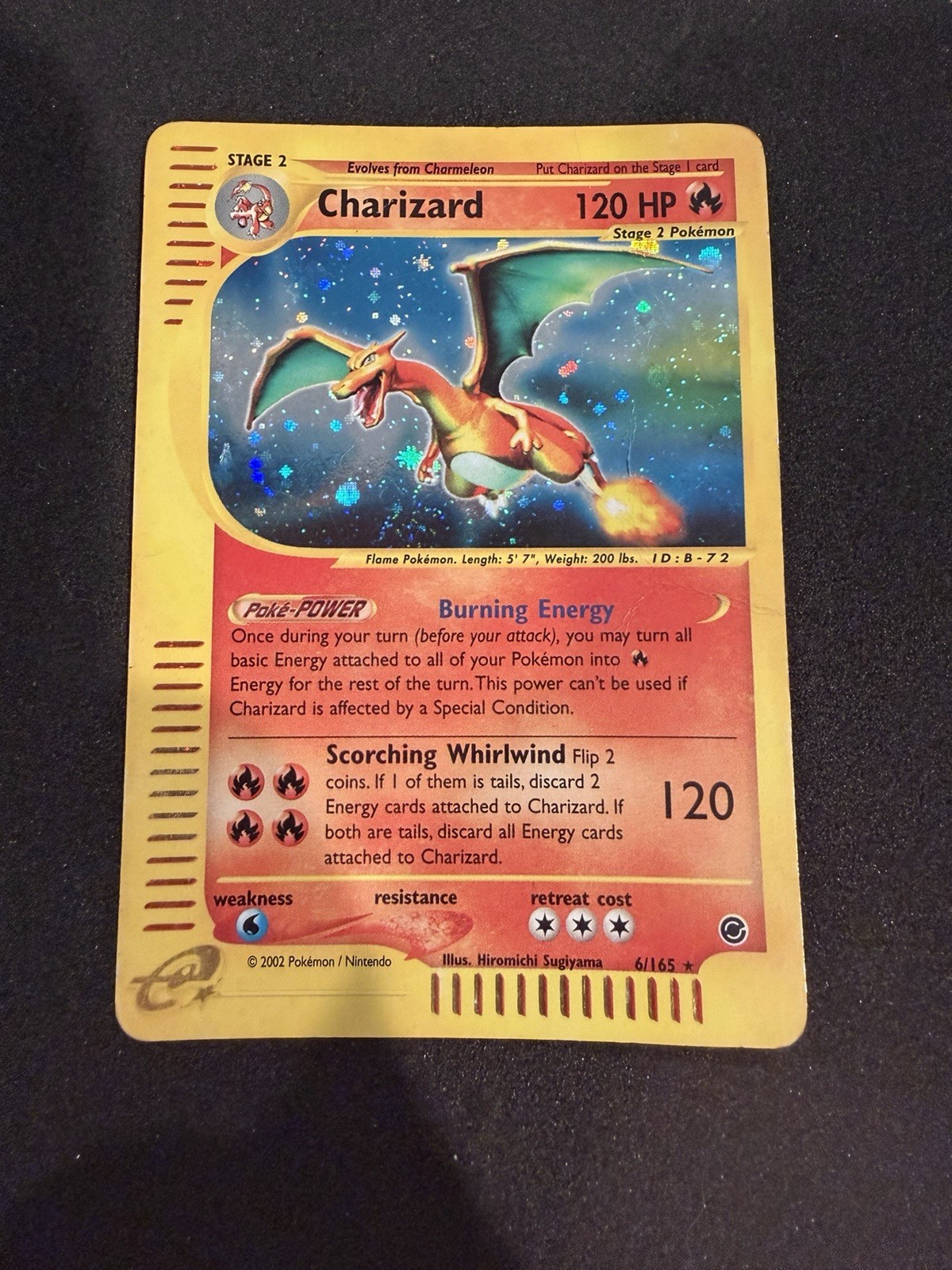 Pokemon Card Charizard 6/165 Expedition Base Holo Rare Vintage 2002 - MP/HP
