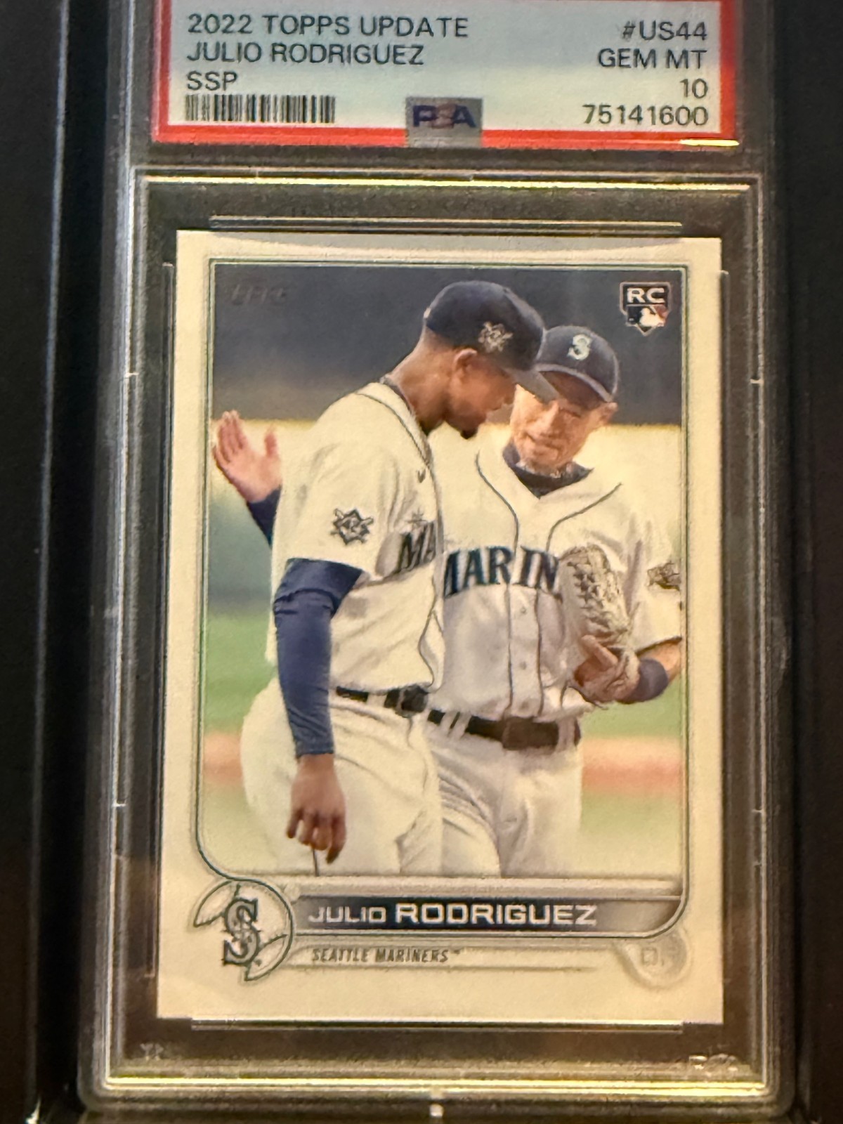 2022 Topps Update Julio Rodriguez #US44 SSP Super Rare with HOF Ichiro Suzuki