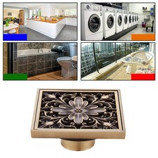 Multipurpose Brass Shower Floor Drain 4 inch Classic Square for Shower Room