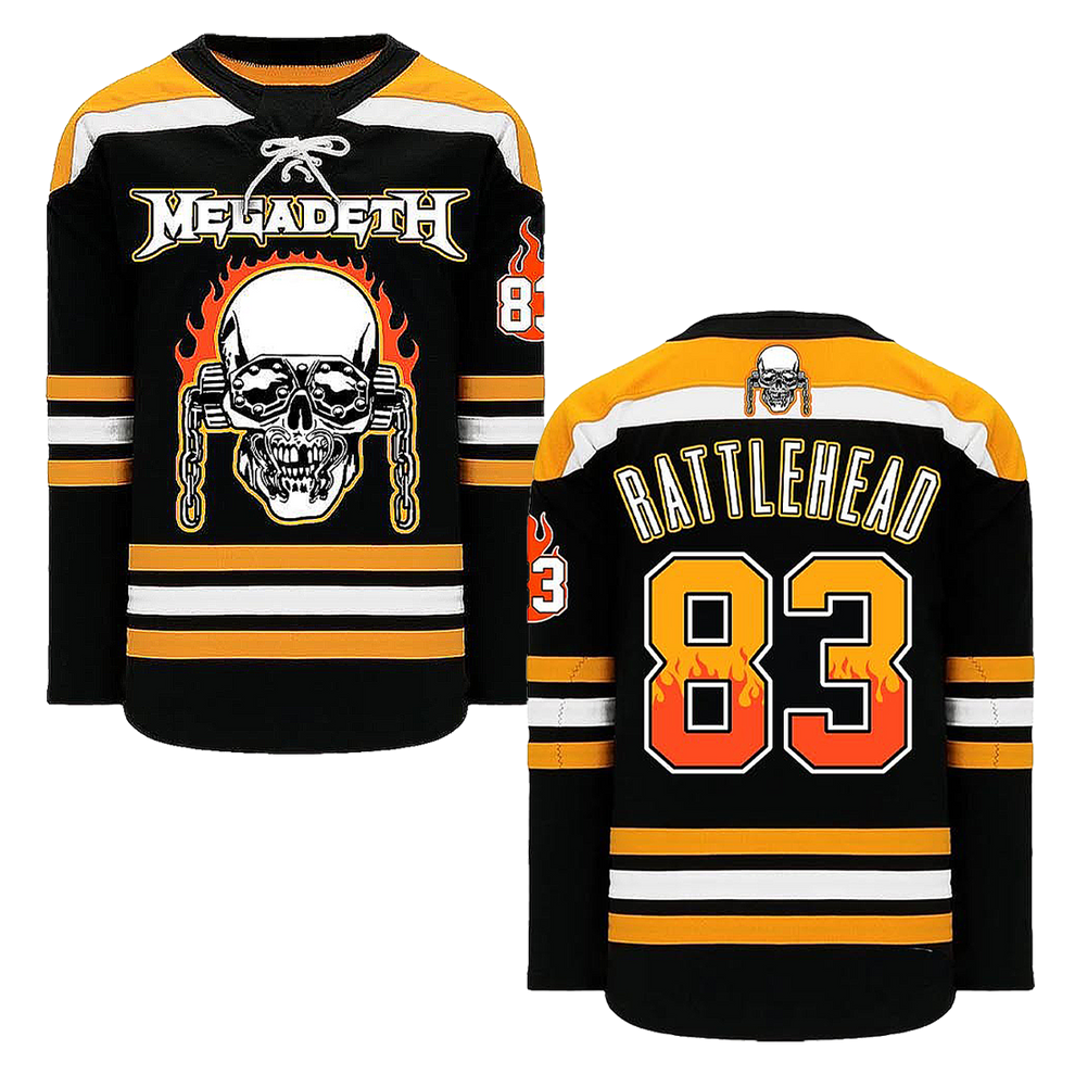 Personalized Vintage Megadeth Rattlehead #83 Hockey Shirt - Size S to 5XL