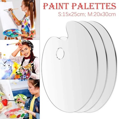Acryl Farbpalette Gouache ovale transparente Kunststoff 20x30cm