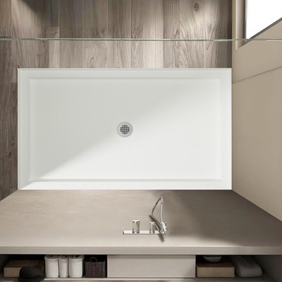 Safety Glossy White Finish Shower Pan Kit 36''x60'' Shower Base Made Of Acrylic