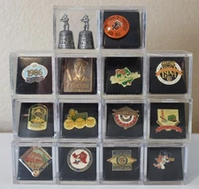 12 Vintage 1980's MLB Baseball Pins World Series, All Star Game, + Extra's