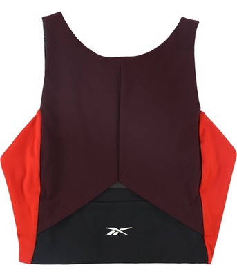 Reebok Womens Colorblock Crop Tank Top, Purple, Small