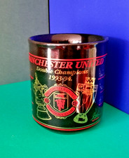 MANCHESTER UNITED FOOTBALL CLUB DOUBLE CHAMPIONS 1993/94 VINTAGE MUG SIGNATURES