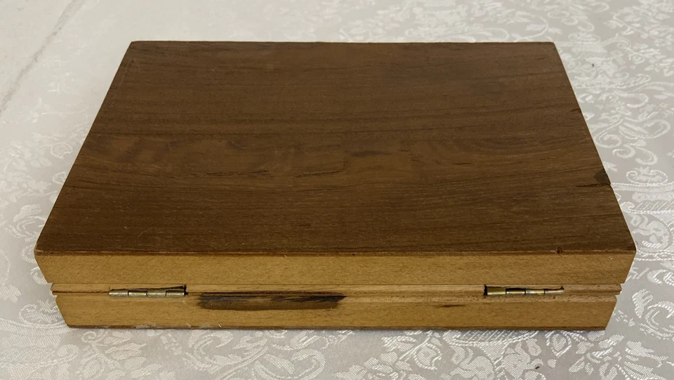 Vintage Wooden Travel Backgammon Set Briefcase Dice Board Game Present Café - Image 3 of 4