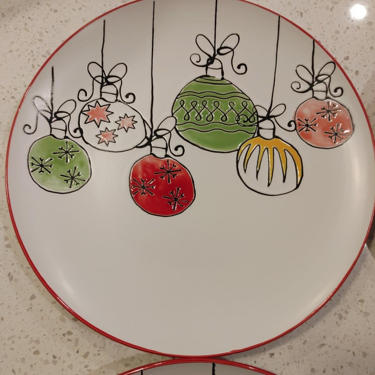 Set of Spectrum Designz Retro Christmas Ornaments Dinner Plates