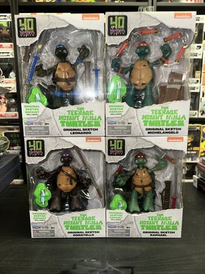 Playmates TMNT Original Sketch 40th Anniversary 4'' Figures COMPLETE Set Of 4 