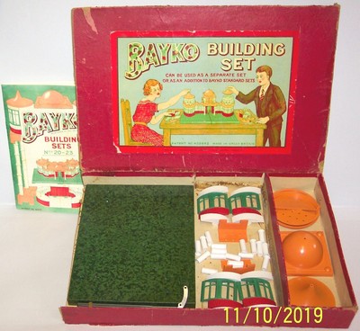 RARE, VINTAGE 1930âs PRE-WAR ORNAMENTAL BAYKO BUILDING SET No.20 IN PARTIAL BOX. | eBay