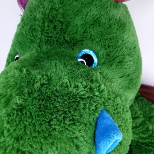 Dan Dee großer grüner sitzender Jumbo-Drache mit blauem Baby Plüschtier Stofftier Geschenk - Bild 7 von 18