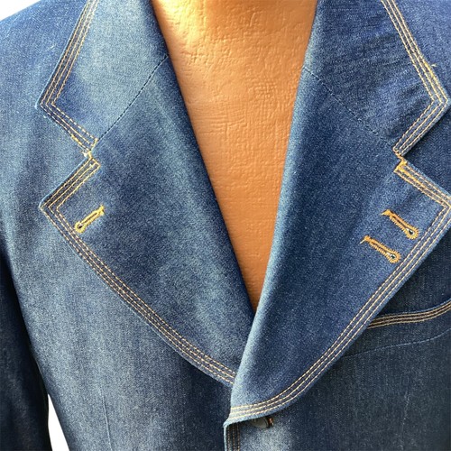 Vintage I L Canto Men's Western Cowboy Denim Blazer Jacket Size 42 L Blue - Picture 5 of 13