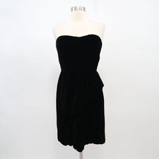 Marc By Marc Jacobs Dress Womens 6 Black Velvet Strapless Draped Sheath