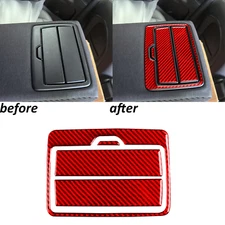 Red Carbon Fiber Rear Water Cup Holder Trim For Mini Cooper Countryman F60 17-23