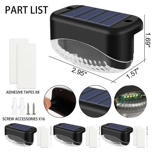Warm White LED Solar Deck Lights Outdoor Step Lights Waterproof Pool Side Lamps - Bild 4 von 14