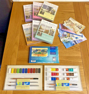*** Kunst - Aquarell Konvolut / Restposten - Farben, DVDs, Papier.... ***