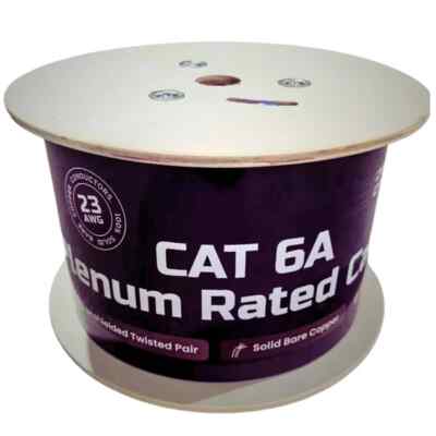 ETL Listed Cat6A Plenum Bare Copper Foil Shielded 750Mhz 1000ft Cable 3 colors