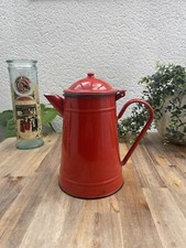 Grande Cafetière Vintage en Tôle Émaillée Rouge - Marque Japy Année 60