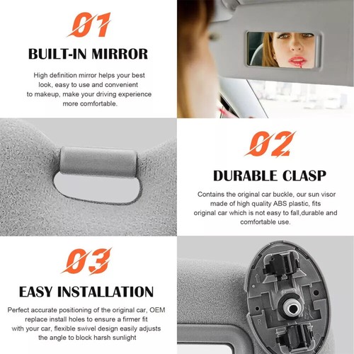 Sun Visor Shade Right Driver Side w/o Vanity Light For Toyota Camry 2007-2011 - Picture 9 of 12