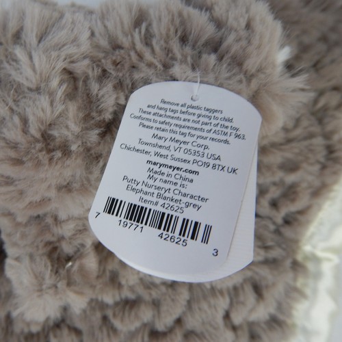 Mary Meyer Baby Fluffy Elephant Lovey Yellow Satin Trim Security Blanket Plush - Picture 11 of 11