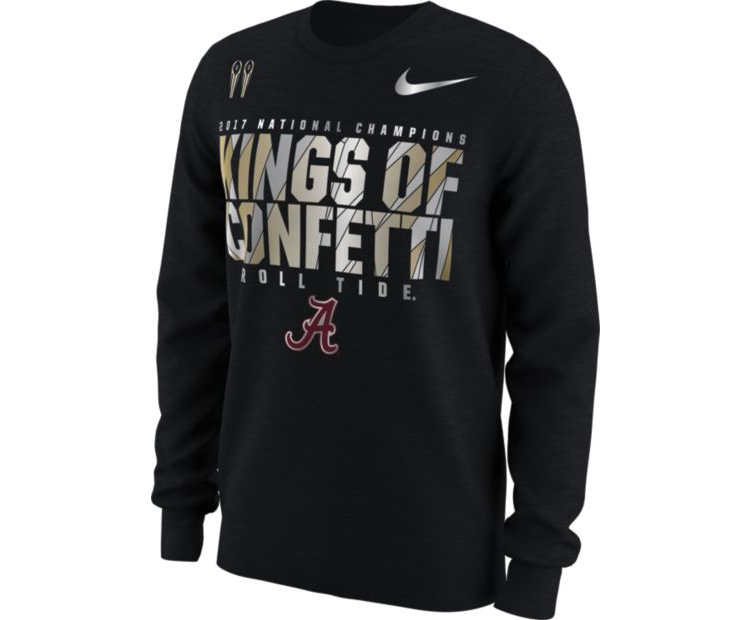 Alabama Crimson Tide Mens Nike 2017 National Champs 'Kings of Confetti'  T-Shirt