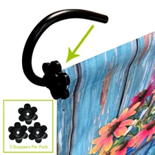 3-pack of Rubber Stoppers for Garden Flag Poles Floral Design Briarwood Lane