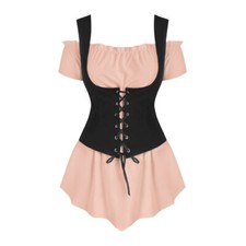 Hot Renaissance Women's Blouse Victorian Shirt Bodice Suit Medieval Pirate Tops