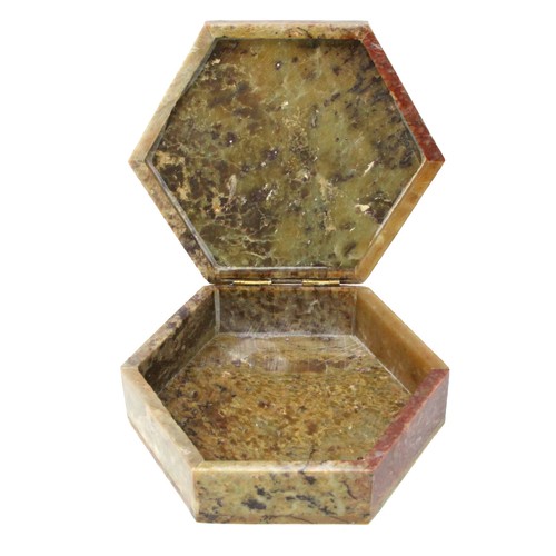 Soapstone Jewellery Box Trinket Hand Carved Keepsake Storage Organiser Box Gift - Picture 29 of 32