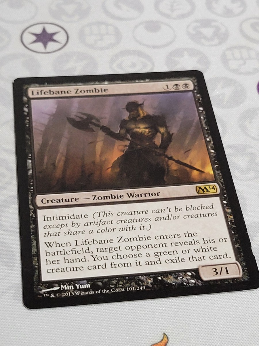 C3523 MAGIC MTG M14 CORE SET 2014 LIFEBANE ZOMBIE 2X #101 MP RARE