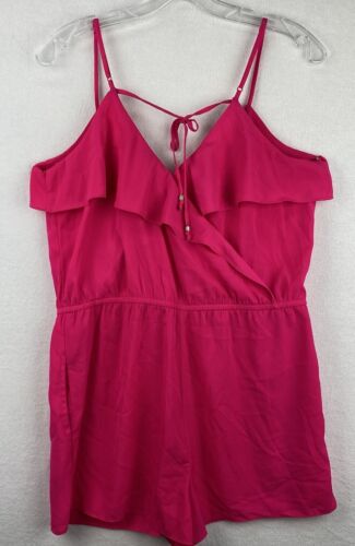 Mono Mameluco Corto American Eagle Outfitters Mujer MEDIANO Rosa Caliente Poli Sedoso - Imagen 7 de 11
