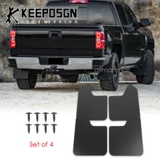 For Chevy Silverado 1500 Truck Mud Flaps Splash Guards Flexible Fender Flares Bk
