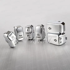 KiWAV Switch Cap Kit (6pcs) Chrome fits Harley '05-'10 Softail Deluxe FLSTN