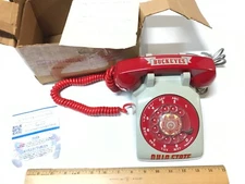 RARE OSU RED GTE Rotary Desk Phone Automatic Electric 1964 Telephone In Box