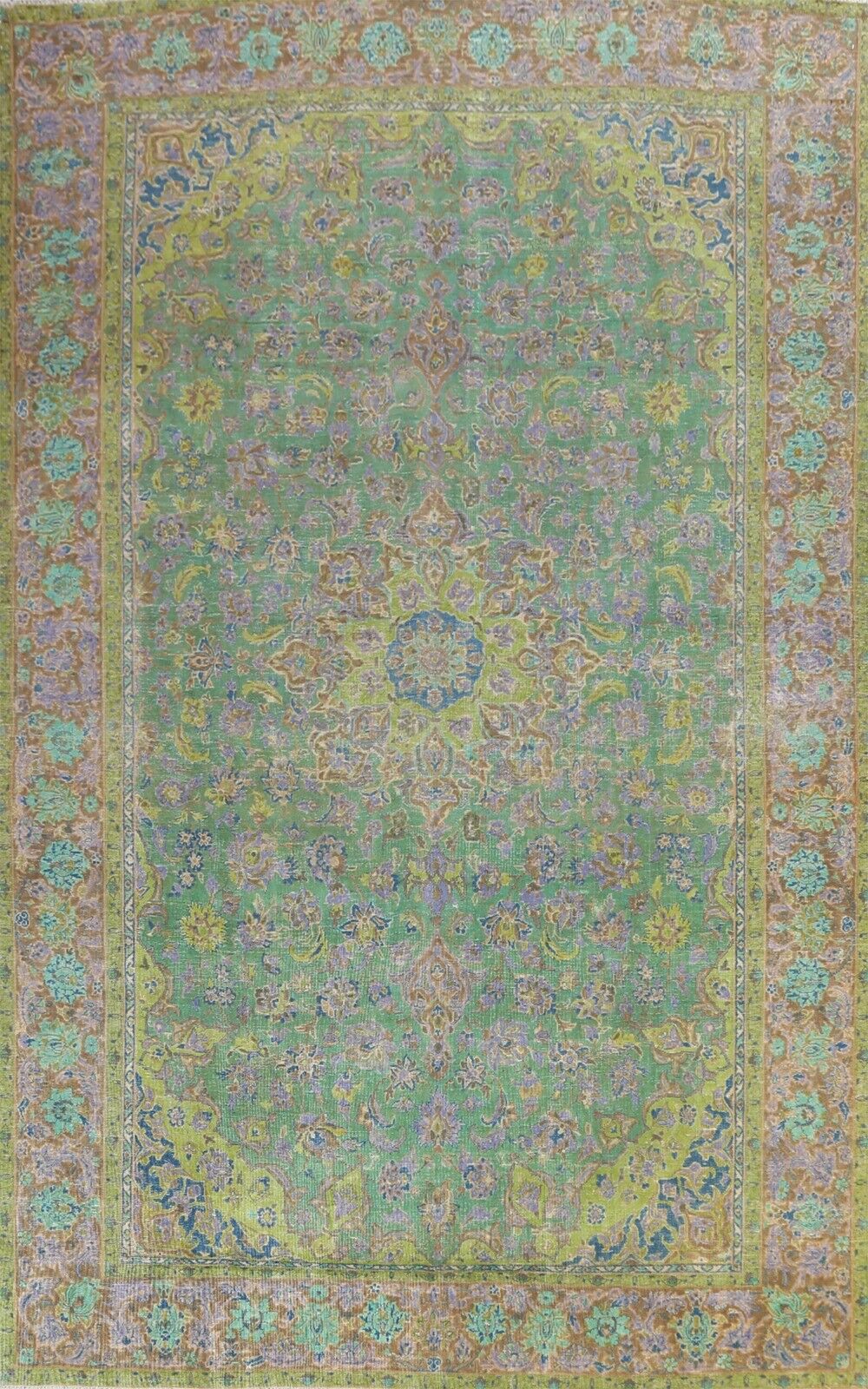 Antique Floral Ardakan Hand-knotted Area Rug Wool Green Oriental 10'x13' Carpet
