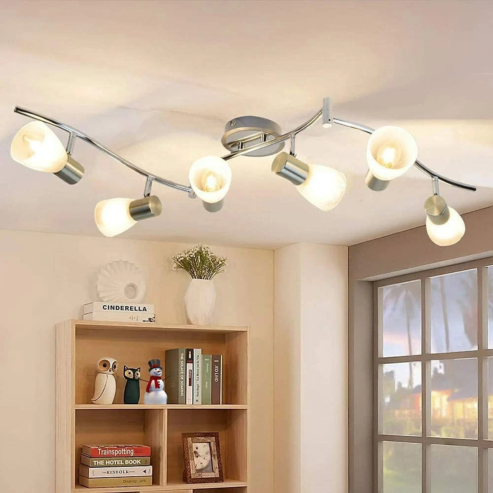 6 Light Flexible Track Lighting Rail Modern Directional Led Spot Ceiling Lights